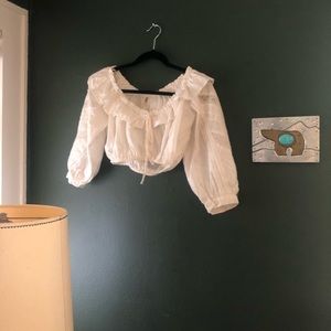 Ivory Peasant Blouse